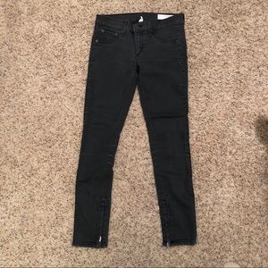 Rag & bone black zipper jeans size 26